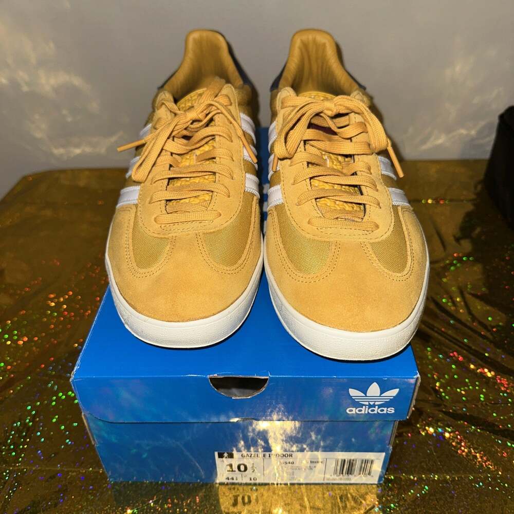 Adidas Gazelle Indoor Soccer Retro Shoes - IE0540 Yellow - Sz 10.5 Men -with BOX